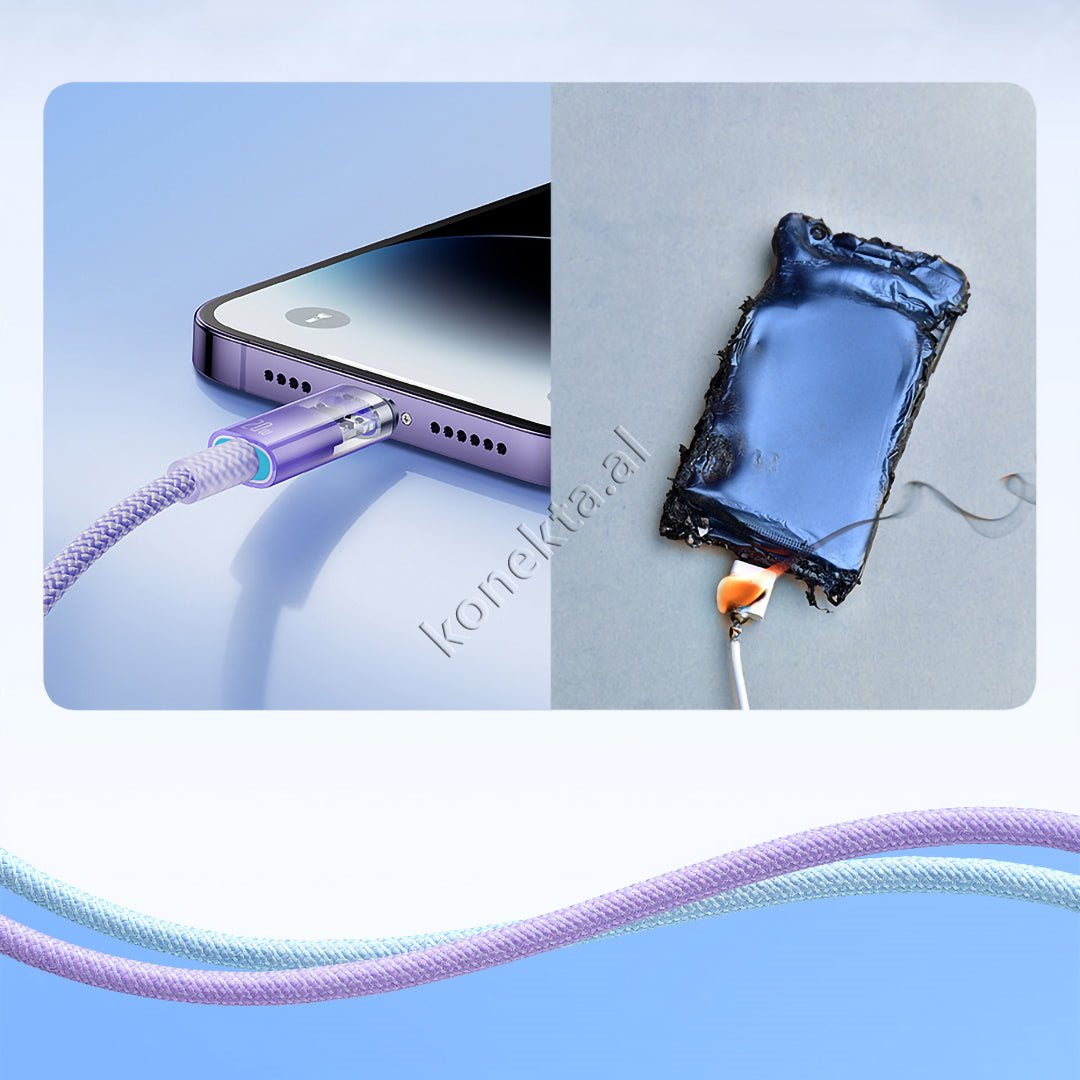 Baseus Type-C to Lightning Cable, 1m, Transparent, 20W - Thumbnail 4
