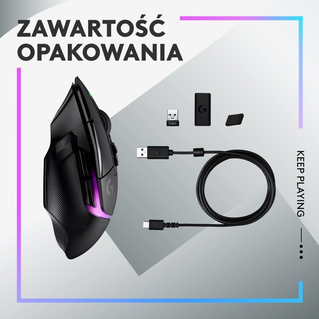 Logitech G502 X Plus Mouse, Black - Thumbnail 9