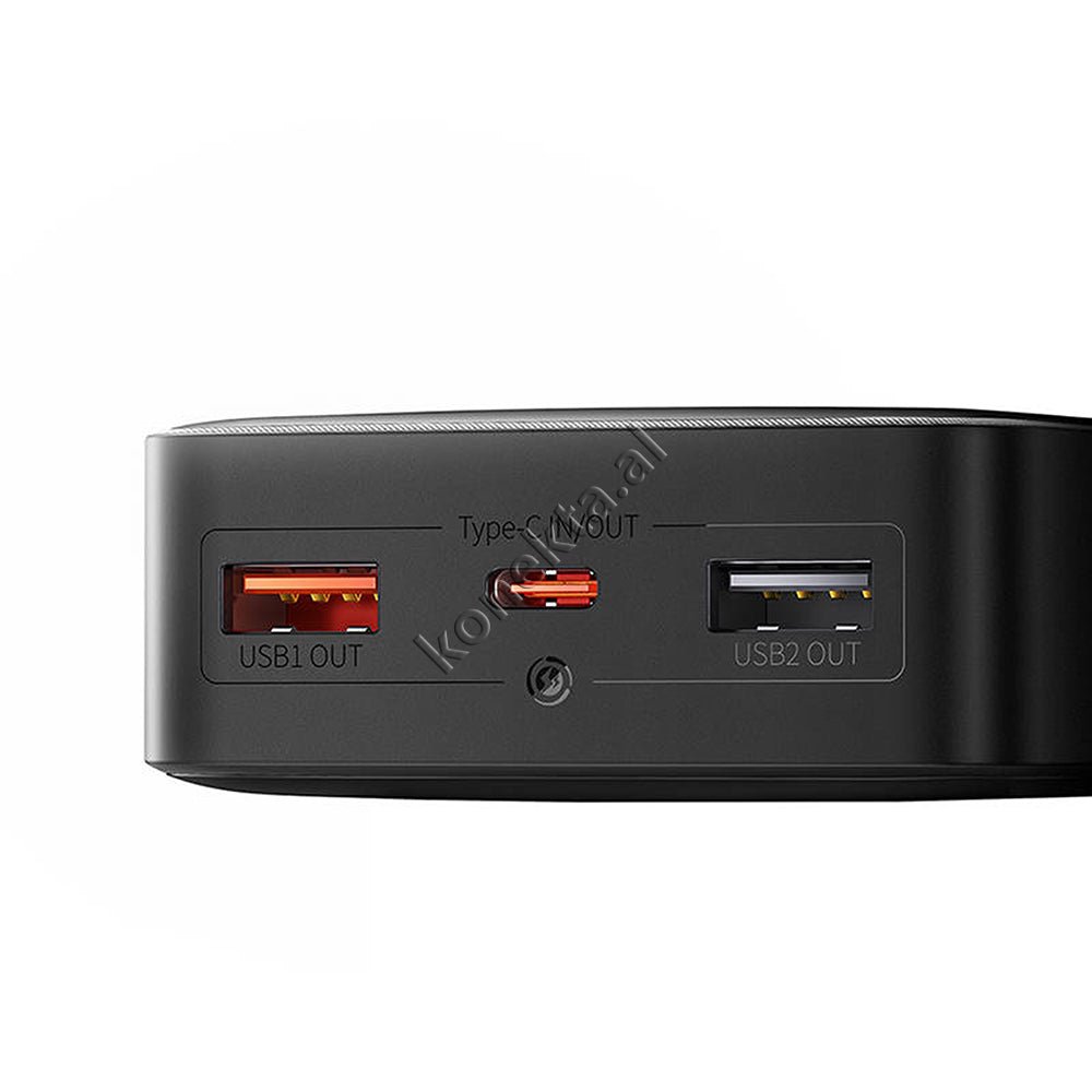 Baseus 20000mAh Power Bank, 25W, 3 Ports, Black / White - Thumbnail 8