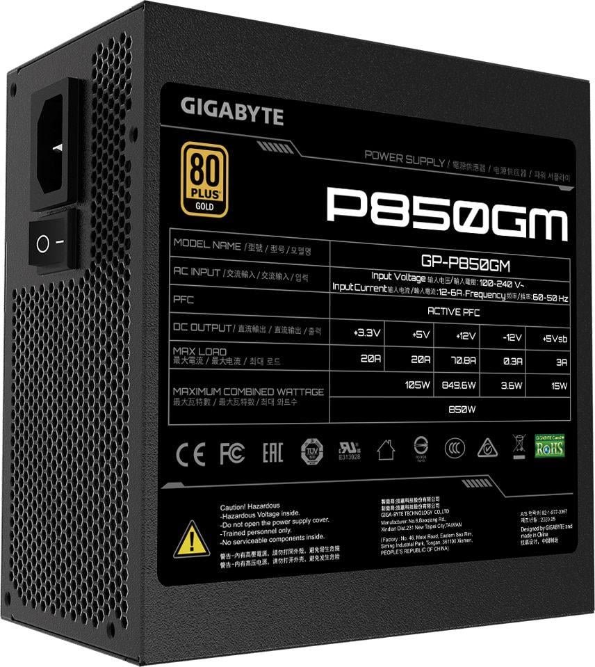 Gigabyte P850GM Power Supply, 850W (GP-P850GM) - Thumbnail 2