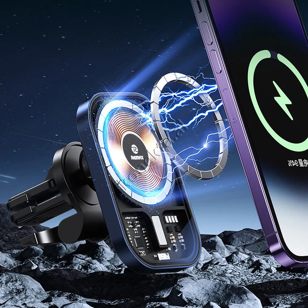 Baseus Wireless Car Charger Magnetic Mount, Black / Silver - Thumbnail 8