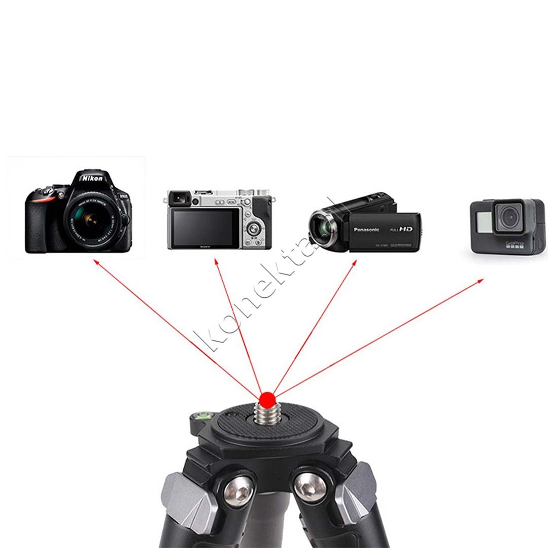 tjetertjeter Profesional Tripod, Fibra Karboni, 1/4" Video - Thumbnail 6