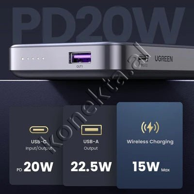 UGreen External Battery, 10000mAh, Magnetic, Wireless Charging - Thumbnail 7