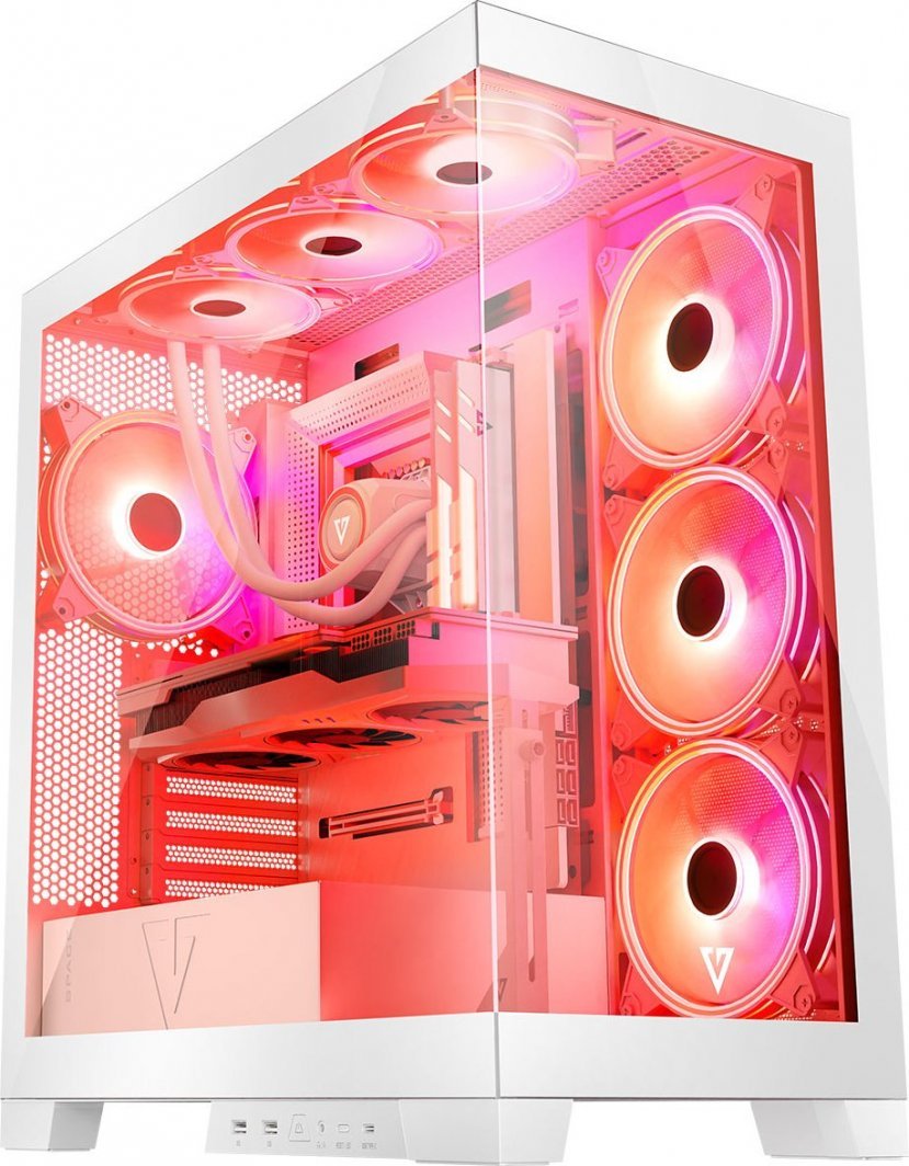 Modecom Volcano Space Apex ARGB Case, White, Midi Tower - Thumbnail 4