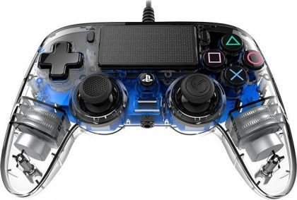 Nacon Illuminated Compact Controller, Wired, Transparent / Blue - Thumbnail 3