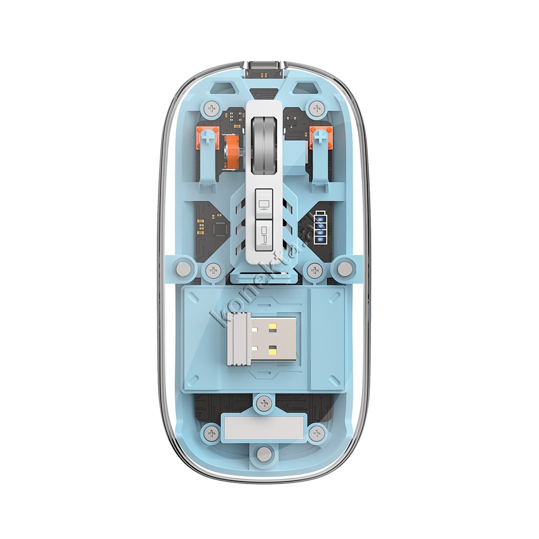 Baseus Wiwu Wireless Mouse, Dark Gray / Light Blue - Thumbnail 2
