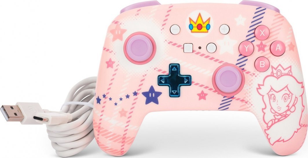 PowerA Enhanced Princess Peach Plaid Controller, Wireless, Multicolor - Thumbnail 8