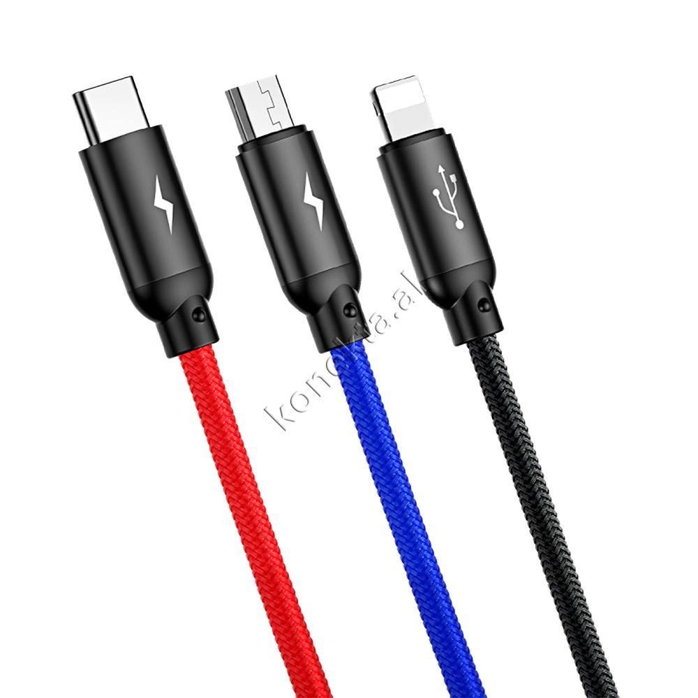 Baseus Car Charger Adapter with 2 Ports and 3-in-1 Cable - Thumbnail 4