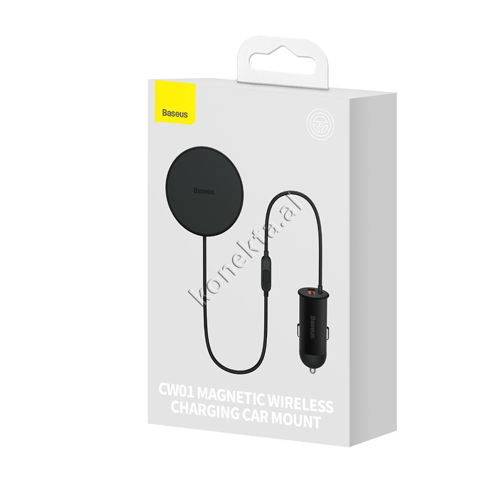 Baseus Mbajtese Celuari Per Makine Me Karikim Wireless Dhe Porte USB - Thumbnail 2