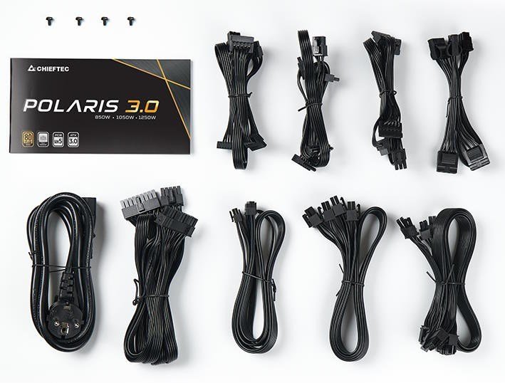 Chieftec PPS-1050FC-A3 Power Supply, 1050W, ATX, Black - Thumbnail 4