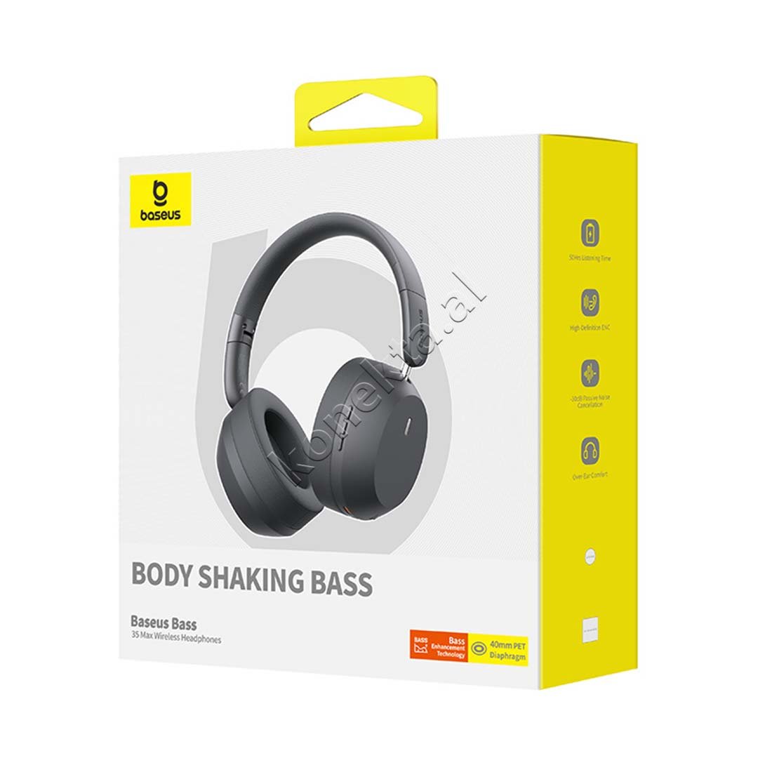 Baseus Bass 35 Wireless Headphones, Black, White - Thumbnail 7