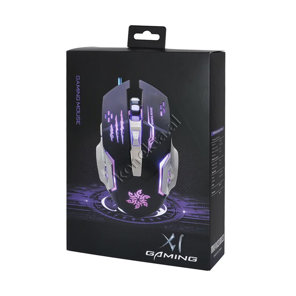 tjetertjeter X1 Gaming Mouse, Black and Grey, RGB Lighting - Thumbnail 2