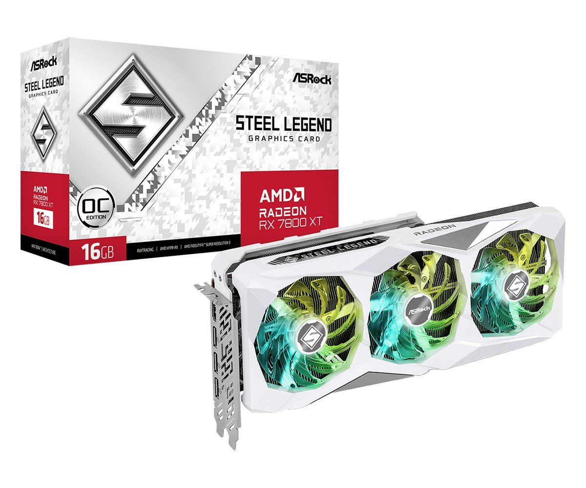 ASRock Radeon RX 7800 XT Steel Legend OC Graphics Card, 16GB GDDR6 - Thumbnail 6