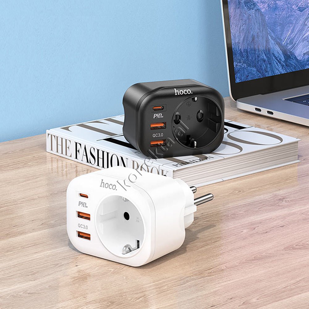 Hoco Multiprize Power Strip with 2 USB Ports and Type-C - Thumbnail 7