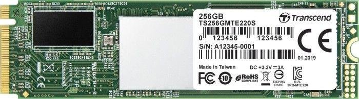 Transcend 220S SSD, 256GB, M.2 2280 PCI-E x4 Gen3 NVMe - Image 1