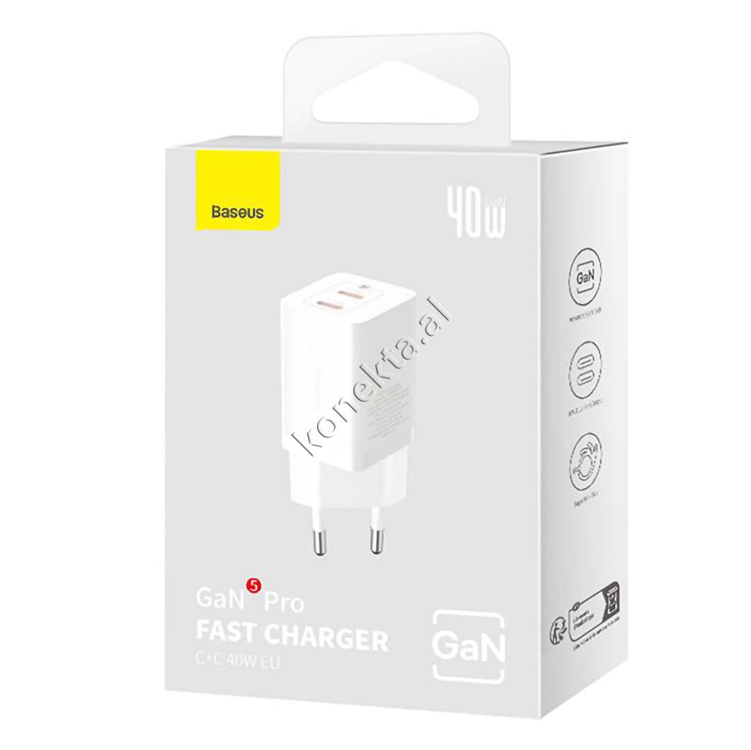 Baseus 40W Fast Charge Adapter, 2 Ports Type-C - Thumbnail 9