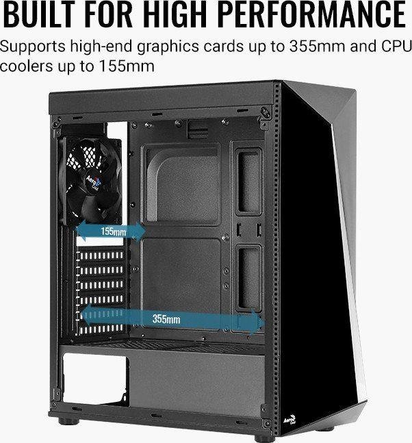 Aerocool Shard Case, Black Window, Midi Tower - Thumbnail 12