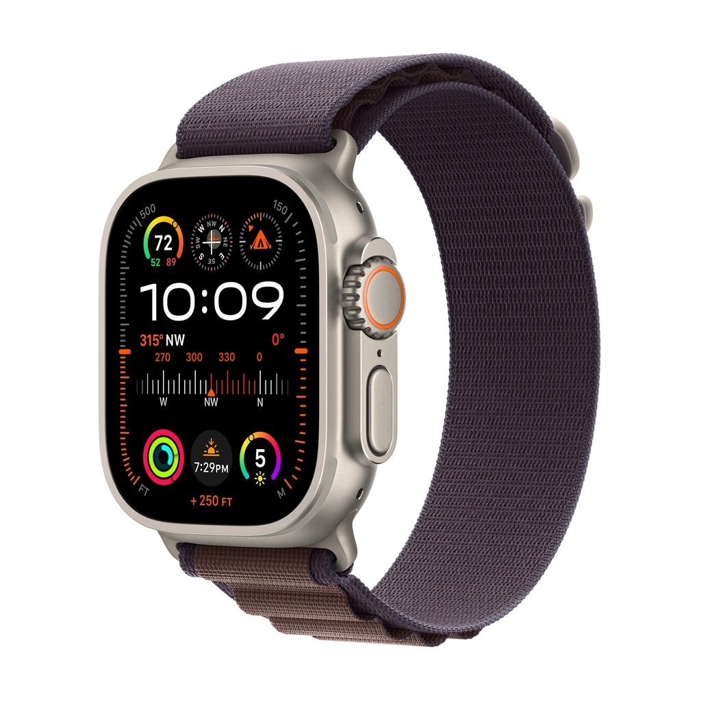 Apple Watch Ultra 2, 49mm, Titanium, Indigo Alpine Band - Image 1