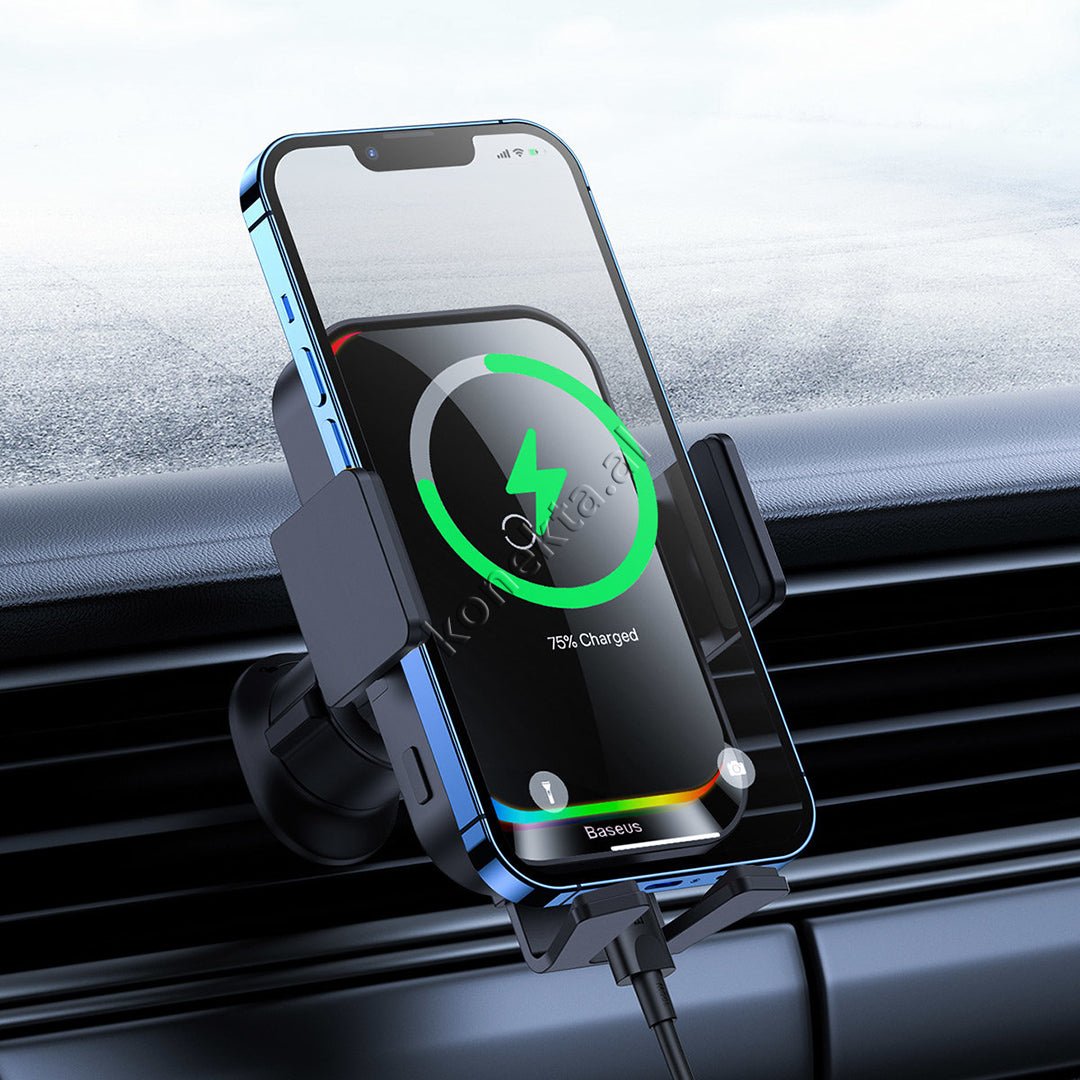Baseus Mbajtese Celulari Per Makine Me Karikim Wireless, E Zeze - Thumbnail 10