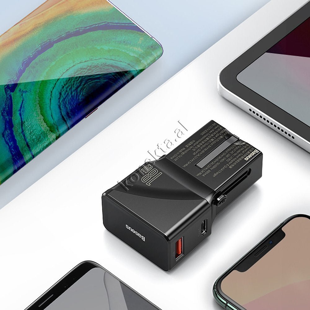 Baseus Universal 18W Charger, USB + Type-C, Fast Charging - Thumbnail 12