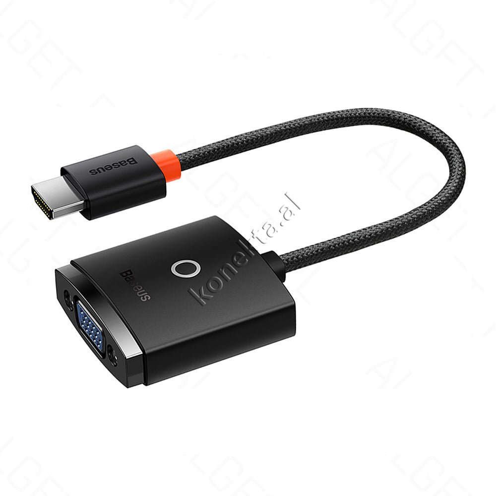 Baseus HDMI to VGA Adapter, Black, 20cm - Image 1
