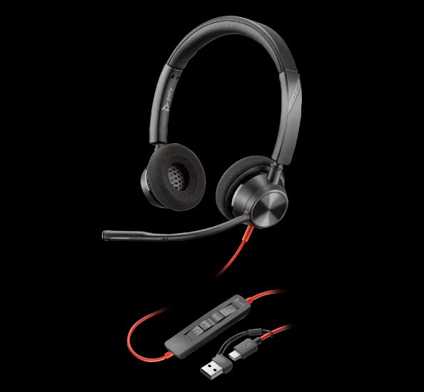 Plantronics Poly Blackwire 3320 Headphones USB-C/A - Image 1