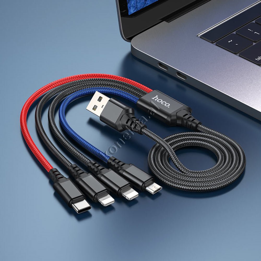 HOCO USB Cable 4 in 1 Type-C / Lightning / Micro - Thumbnail 2