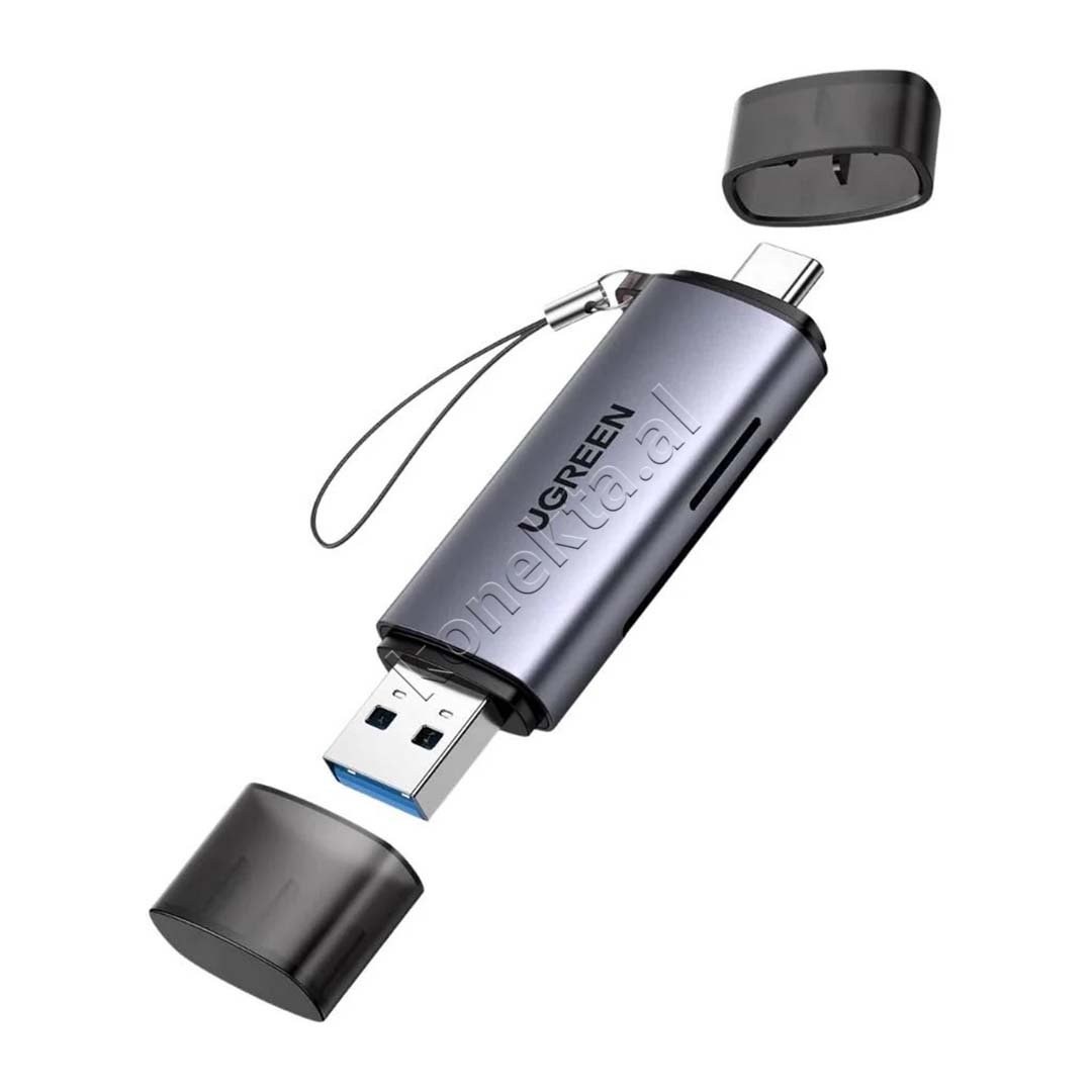 UGreen Adaptor Me Portë USB-A Dhe USB-C Për Kartë TF Dhe SD - Image 1