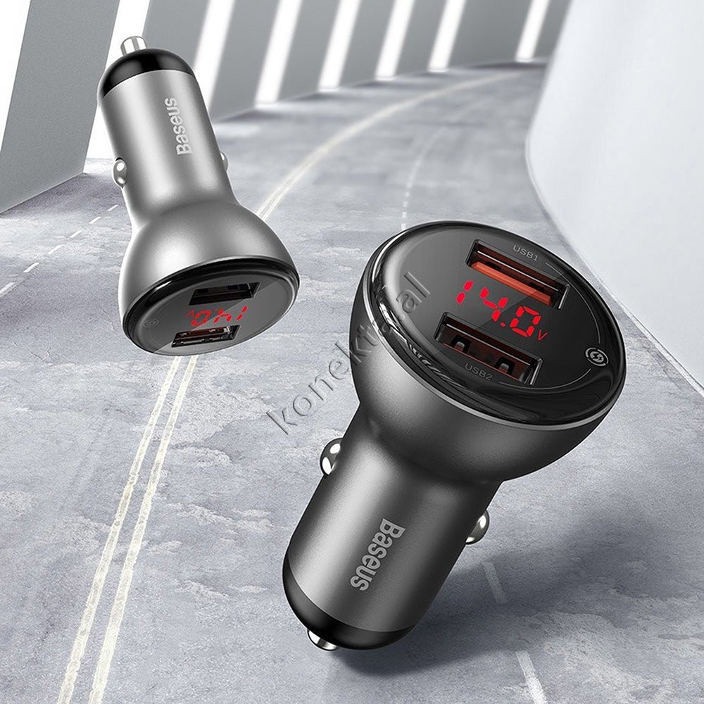 Baseus Car Charger, Black, 45W, With USB Type-C Cable - Thumbnail 8