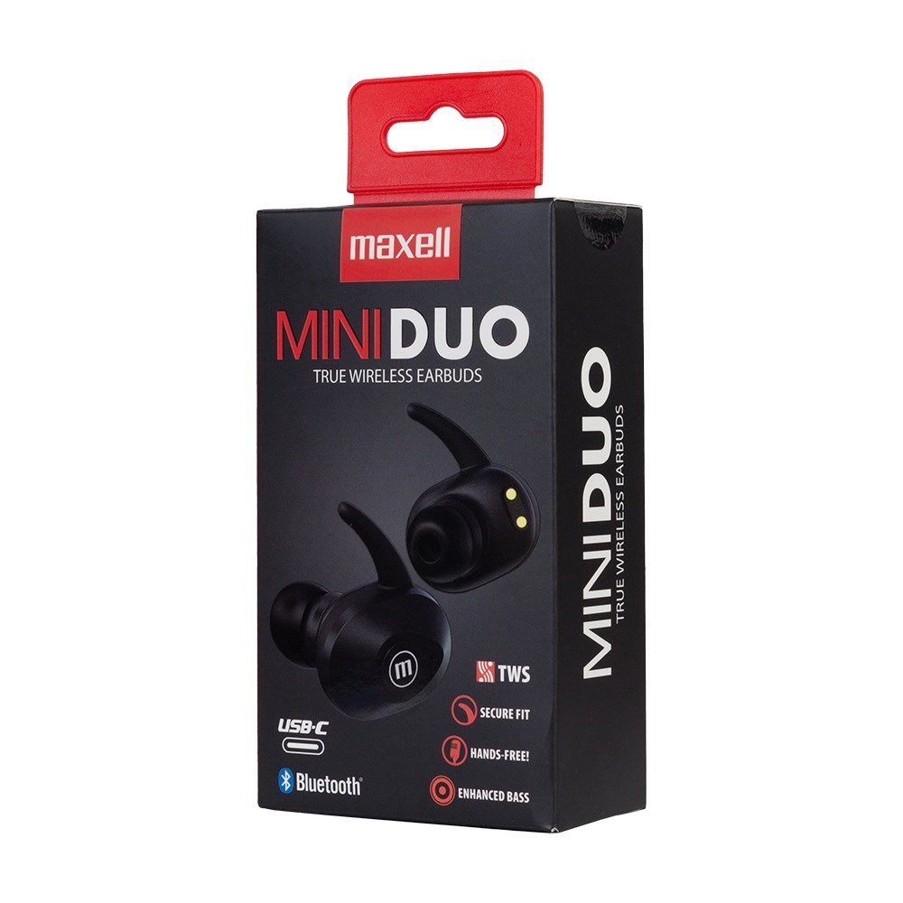 Maxell MINI DUO Headphones, Wireless, Black - Image 1