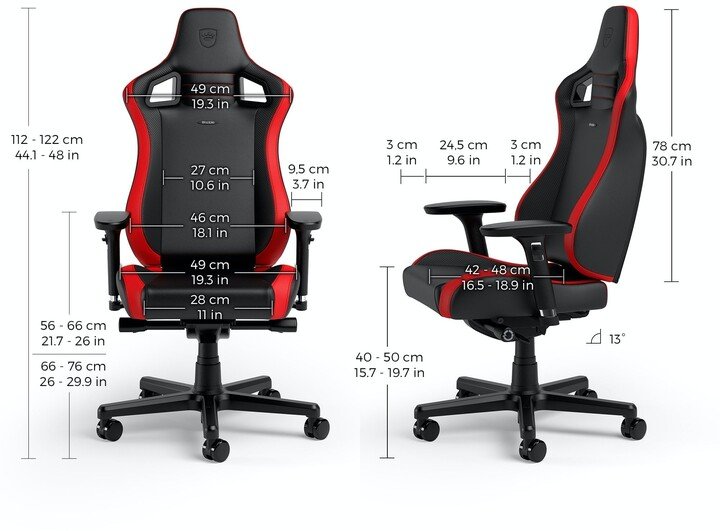 Noblechairs EPIC Compact Chair, Black / Red - Thumbnail 7
