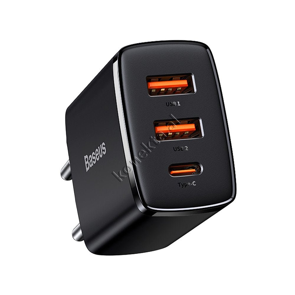 Baseus Fast Charge 30W Charger, 3 Ports - Image 1