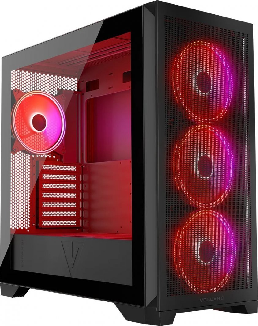 Modecom Volcano Expanse S Apex ARGB Case, Black, Midi Tower - Image 1