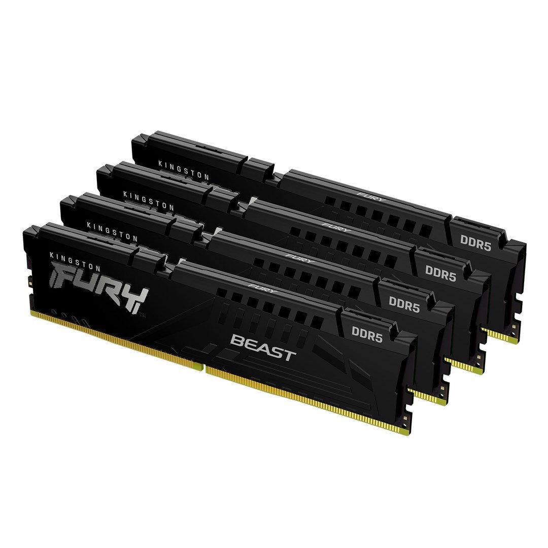Kingston FURY RAM 128GB 5600MT/s DDR5 CL40 DIMM (4 x 32 GB) Beast Black XMP - Image 1