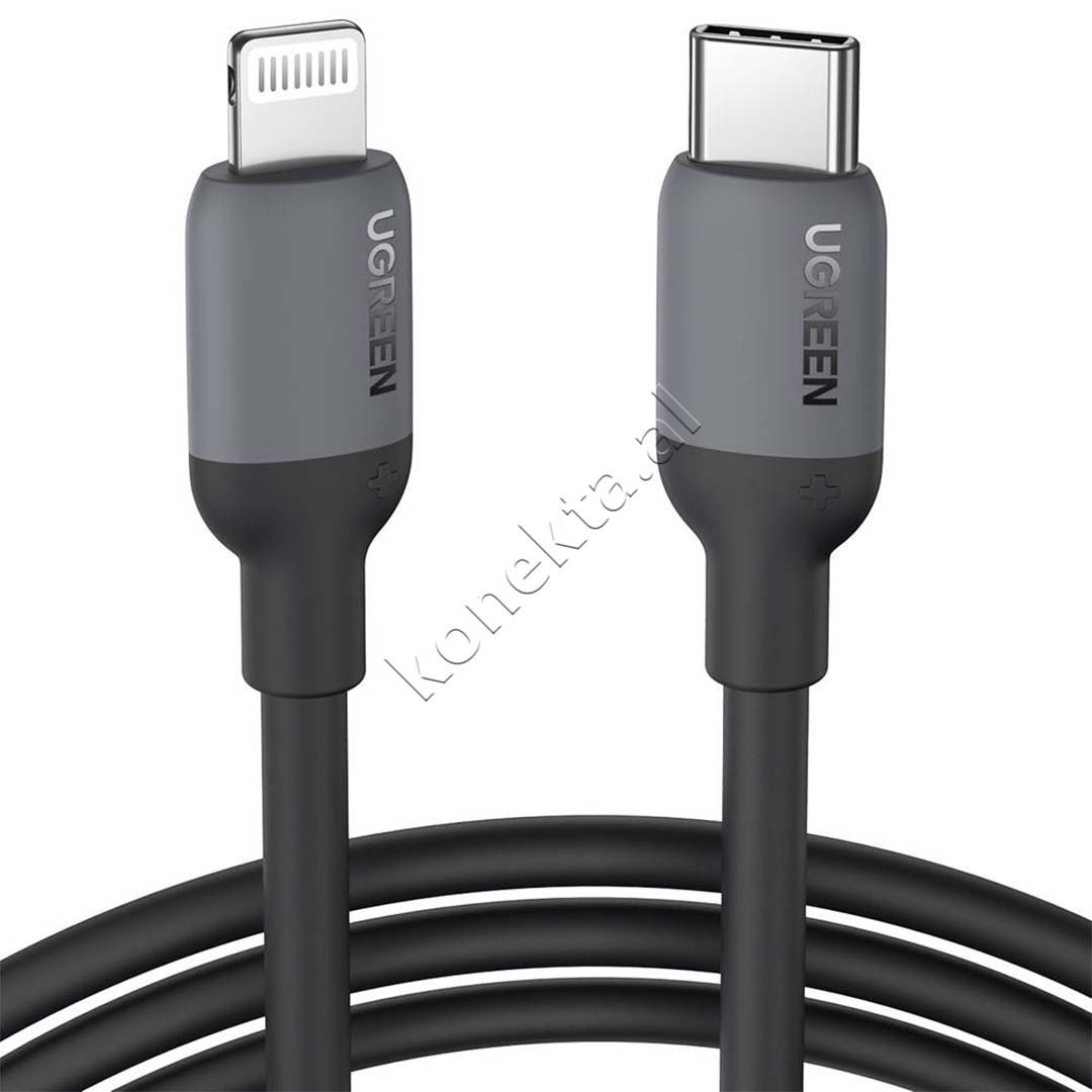 UGreen USB-C to Lightning Cable, 20W, 1m, Grey - Image 1