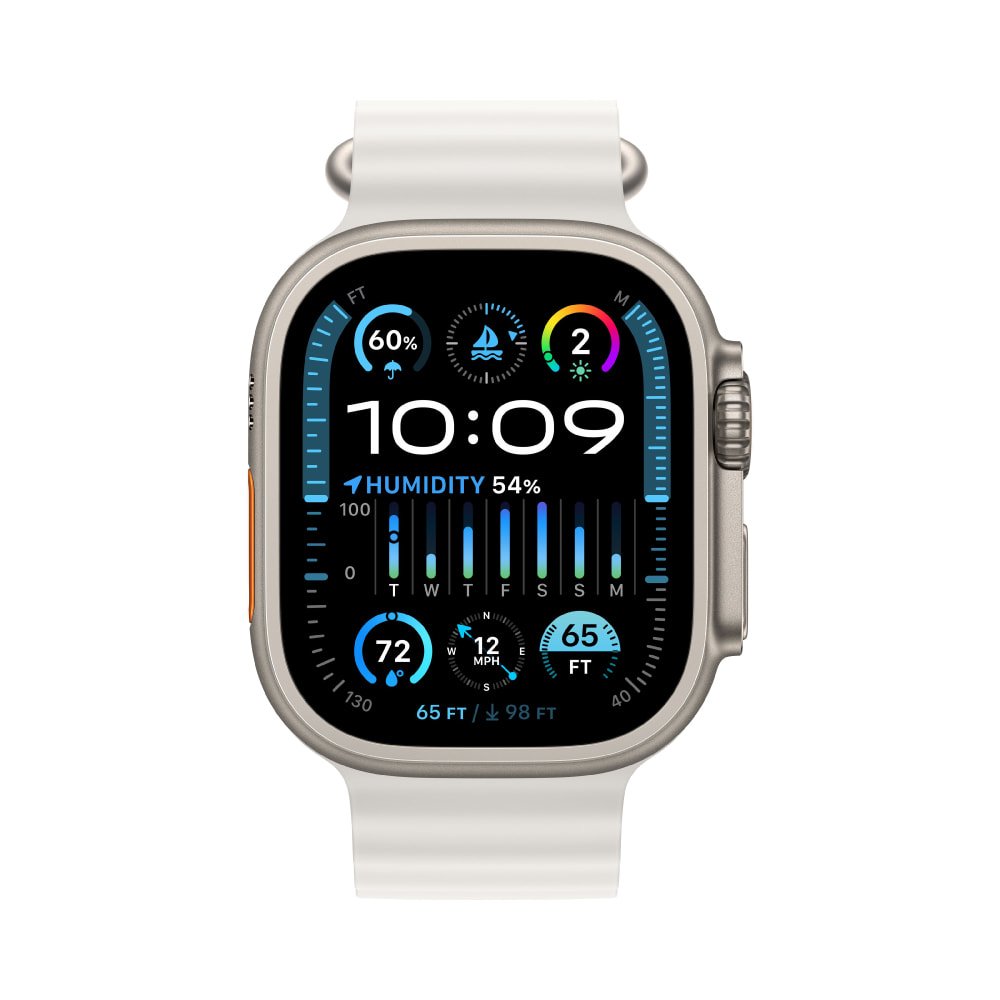 Apple Watch Ultra 2 Smartwatch, White, Ocean-band - Image 1