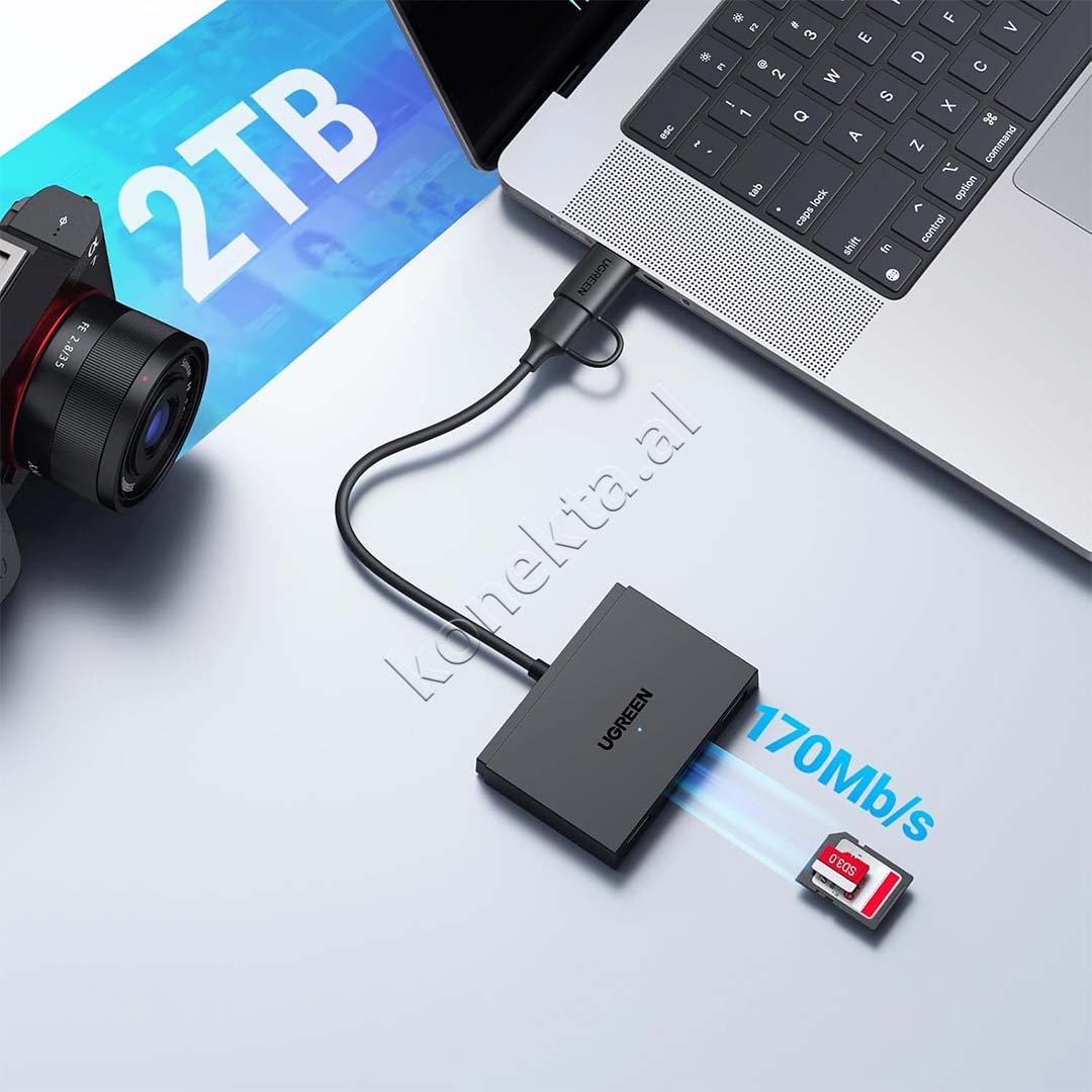 UGreen HUB Adapter 4 Ne 1 Dhe Lexues Karte SD/TF - Thumbnail 3