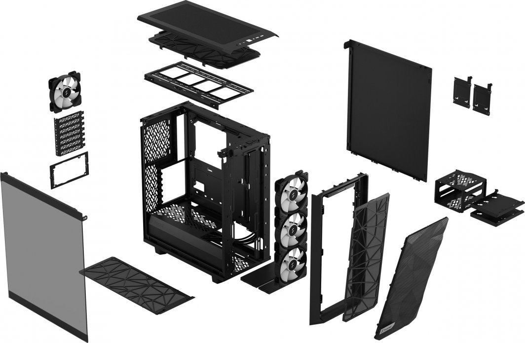Fractal Design Meshify 2 Compact RGB Case, Black, Midi Tower - Thumbnail 4