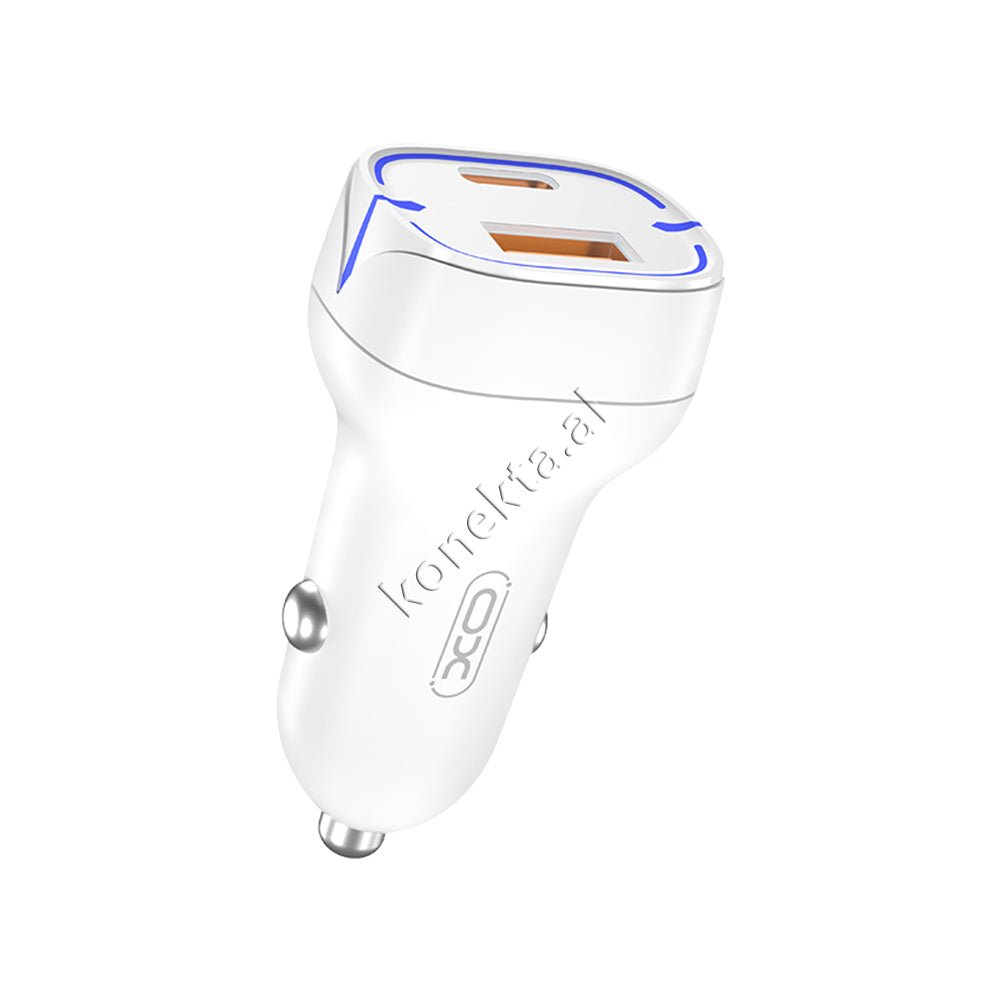 XO 20W Car Charger, Black / White, USB & Type-C Ports - Thumbnail 7
