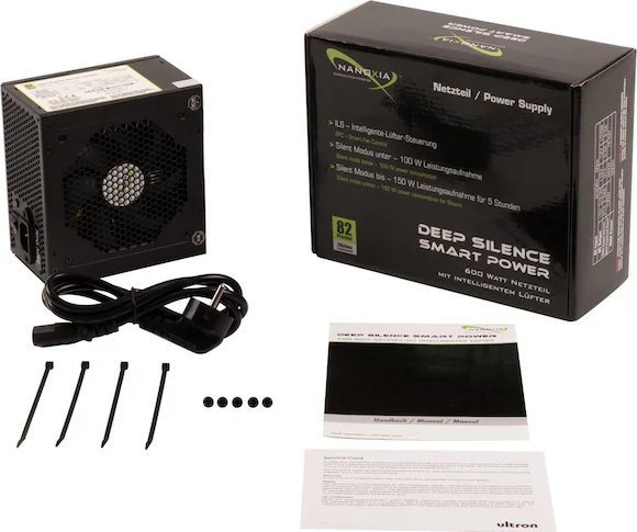 Nanoxia Deep Silence Smart Power 340194 ATX Power Supply, 600W - Thumbnail 2