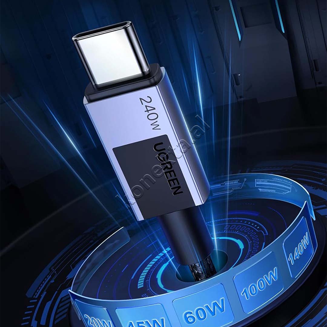 UGreen Type-C Charging Cable, 240W, 1m - Thumbnail 2