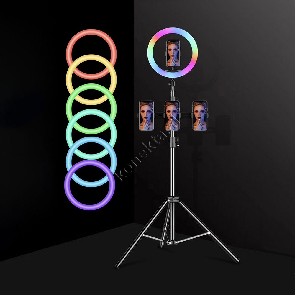 Baseus Tripod Me Drite Rrethore LED RGB Me Ndricim Perfekt - Thumbnail 3