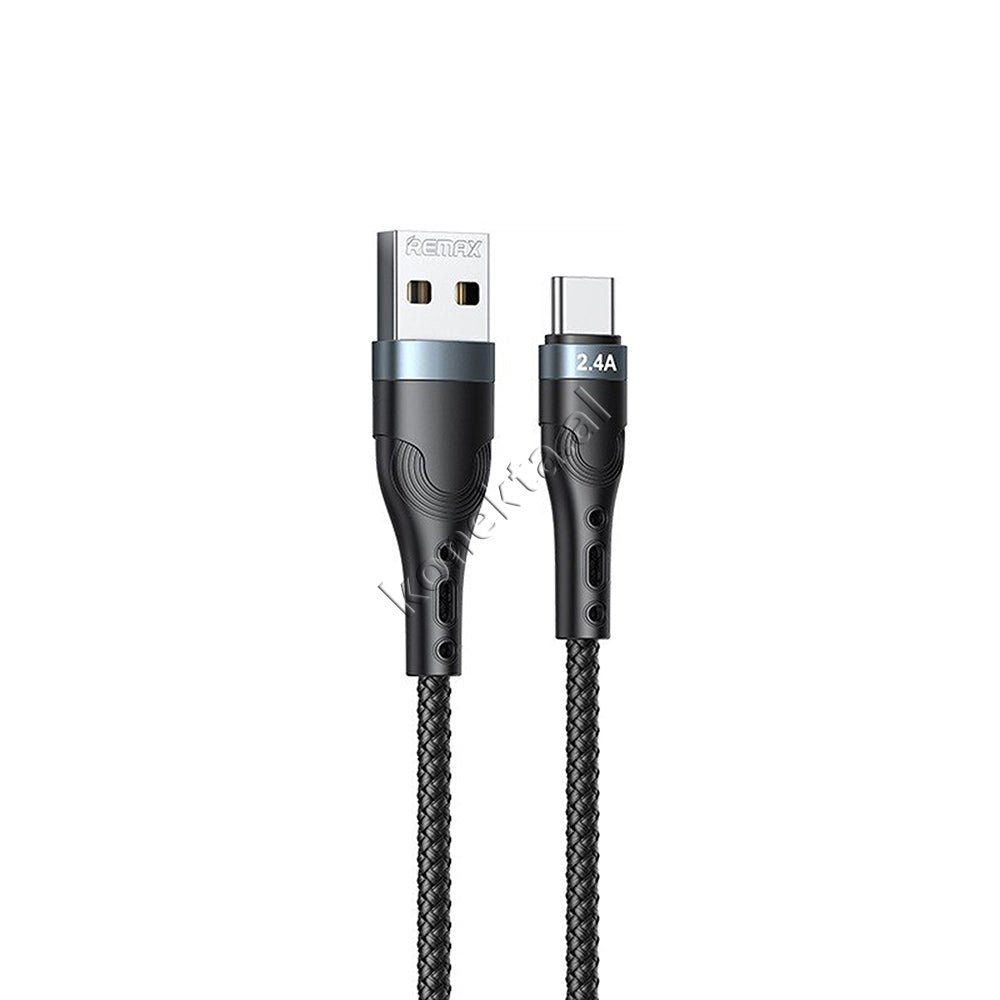 REMAX USB Cable, 1m, Lightning / Type-C / Micro, 2.4A, Black / Silver - Thumbnail 7