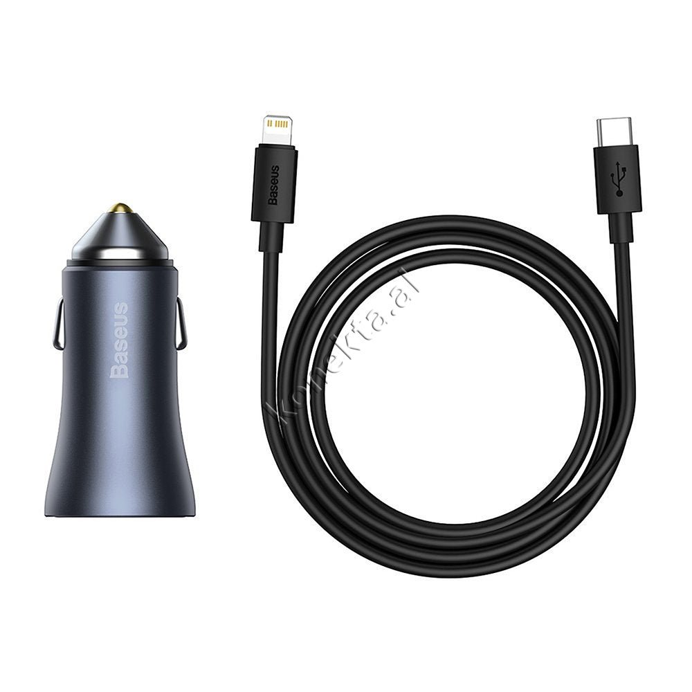 Baseus Car Charger 40W with Type-C to Lightning Cable - Thumbnail 3