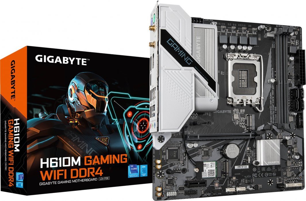 Gigabyte H610M Motherboard, DDR4, Intel H610, Socket 1700, 2 slota, Bluetooth, Wifi 5, Micro ATX - Image 1