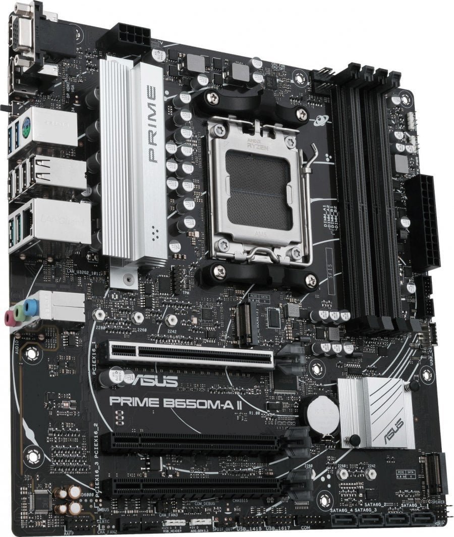 ASUS PRIME B650M-A II-CSM Motherboard, Micro ATX, DDR5, PCIe 5.0, Black - Thumbnail 4