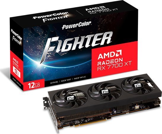 Power Color Fighter Radeon RX 7700 XT Graphics Card, 12GB GDDR6 - Image 1