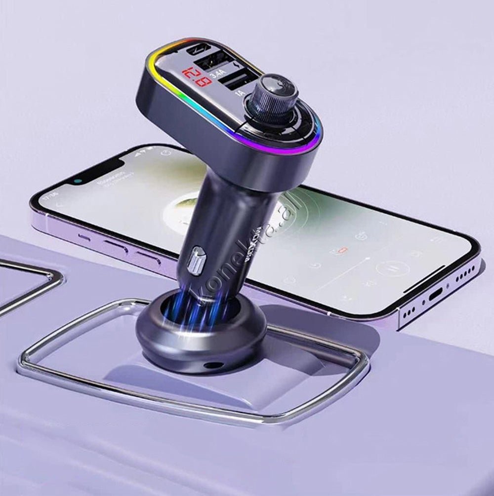 MOXOM Adaptor Karikimi Fast Charge Dhe MP3 Me Bluetooth - Image 1