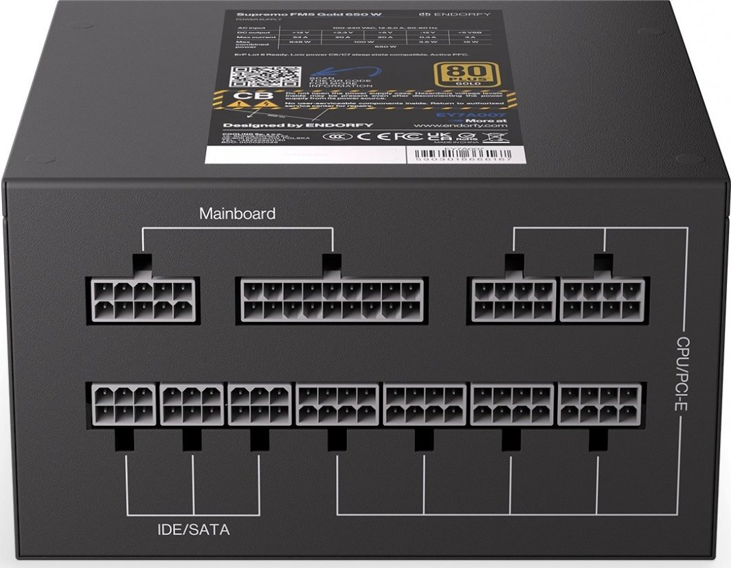 Endorfy Supremo FM5 Gold ATX Power Supply, 650W - Thumbnail 8
