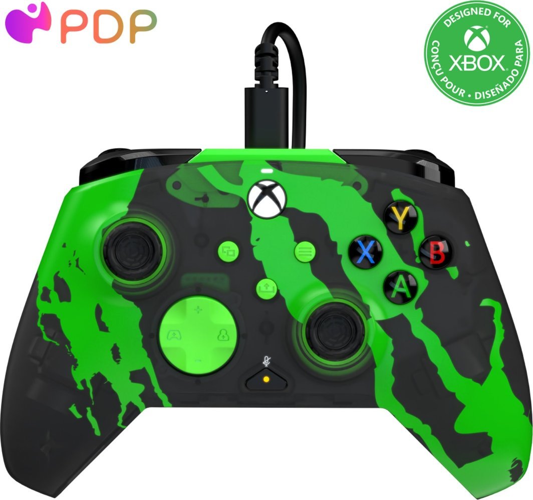 PDP XS Rematch Controller, Wired, Black / Green - Thumbnail 2